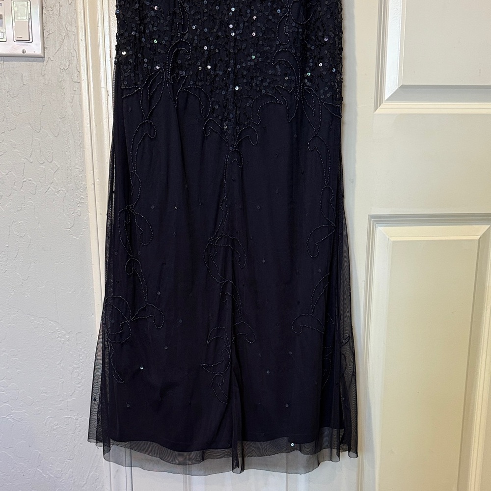 Adrianna Papell Navy Sequin Maxi Dress - Picture 4 of 4